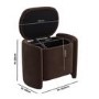 Brown Velvet Wrap Around Ottoman Stool - Taryn
