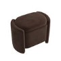 Brown Velvet Wrap Around Ottoman Stool - Taryn