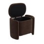 Brown Velvet Wrap Around Ottoman Stool - Taryn