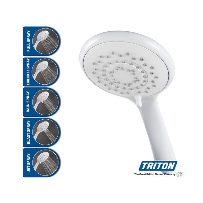 Triton 8000 Series White Shower Handset