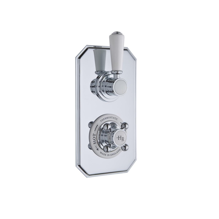 Hudson Reed White Topaz Twin Thermostatic Shower Valve