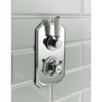 Hudson Reed White Topaz Twin Concealed Shower Valve with Diverter