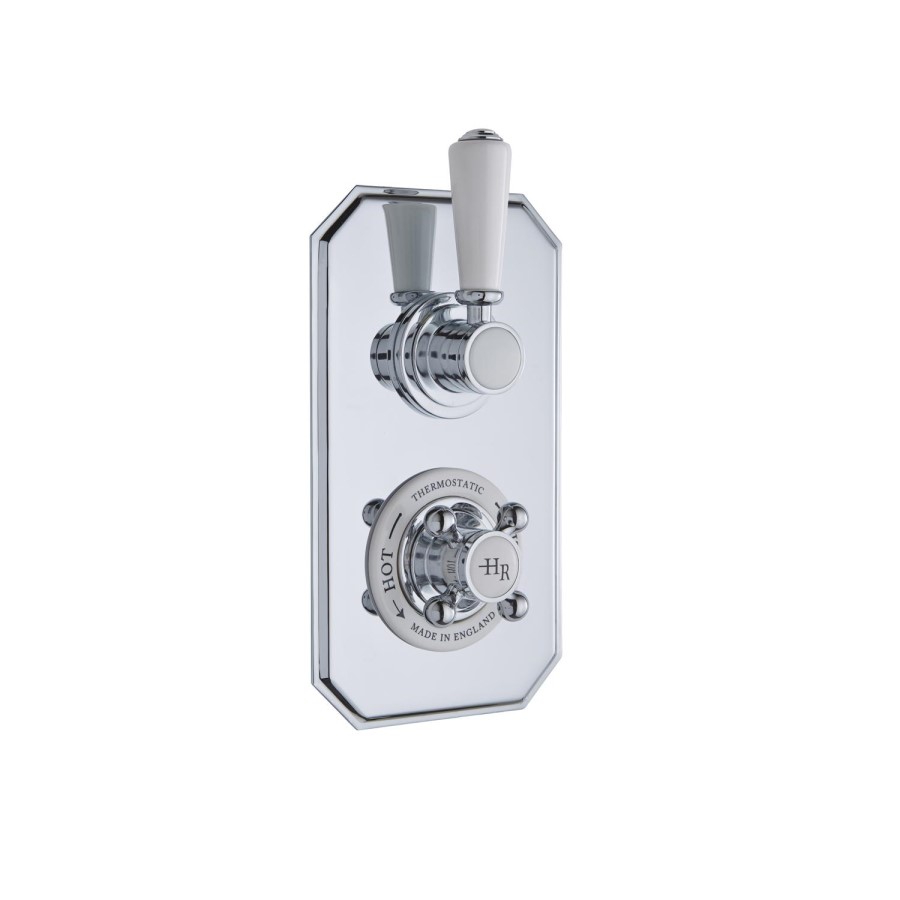 Hudson Reed White Topaz Twin Concealed Shower Valve with Diverter