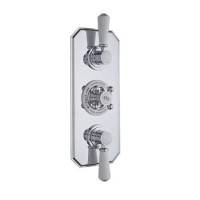 Hudson Reed White Topaz Triple Concealed Shower Valve with Diverter