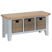 Grasmere Large Hall Bench in Grey
