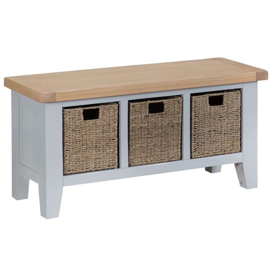 Grasmere Large Hall Bench in Grey