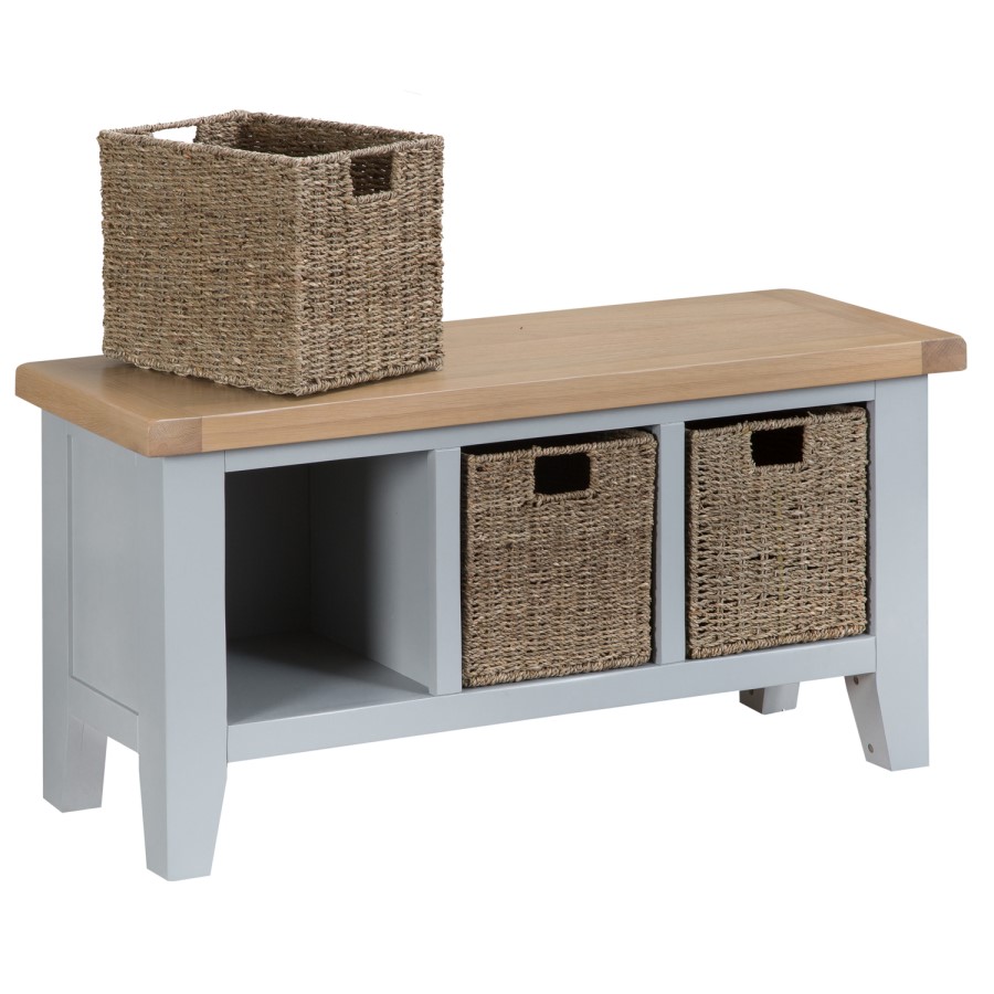 Grasmere Large Hall Bench in Grey