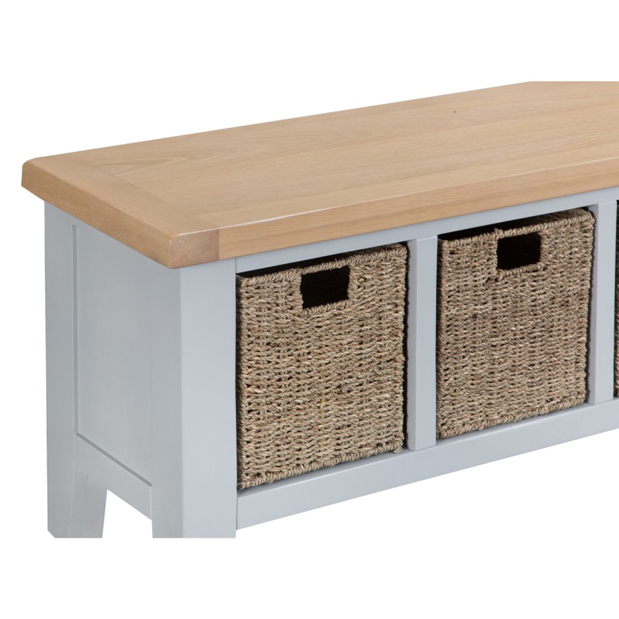 Grasmere Large Hall Bench in Grey