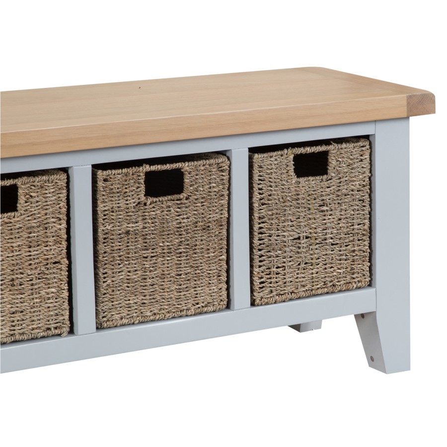 Grasmere Large Hall Bench in Grey