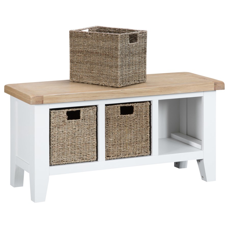 Grasmere Large Hall Bench in White