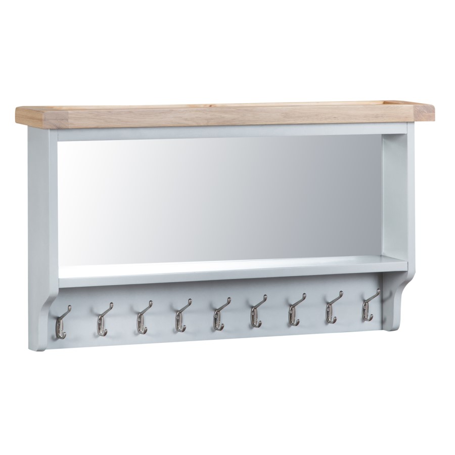 Grasmere Large Hall Wall Mounted Coat Rack in Grey