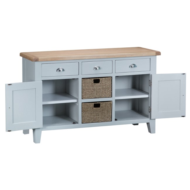 Grasemere Large Sideboard with Baskets in Grey