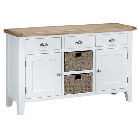 Grasmere Large Sideboard with Baskets in White