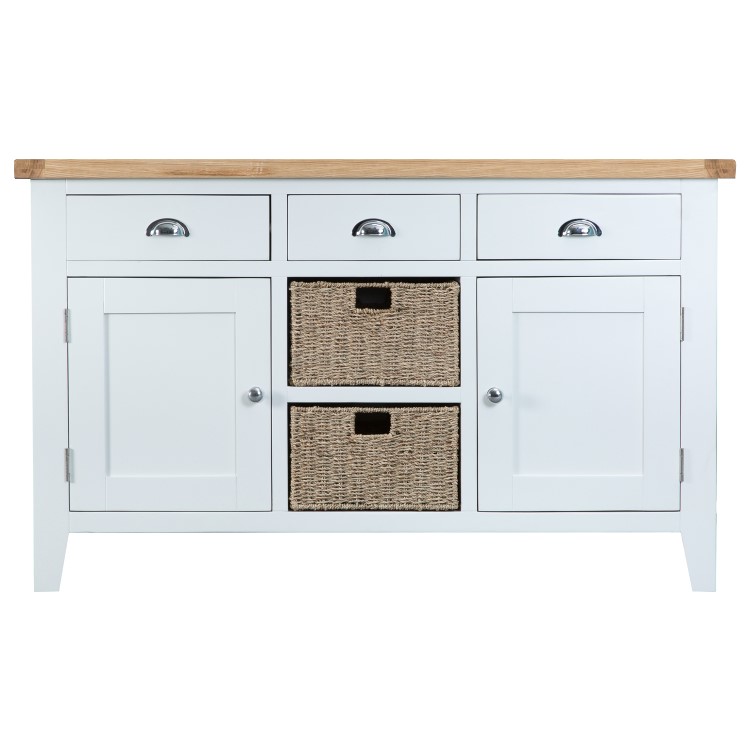 Grasmere Large Sideboard with Baskets in White