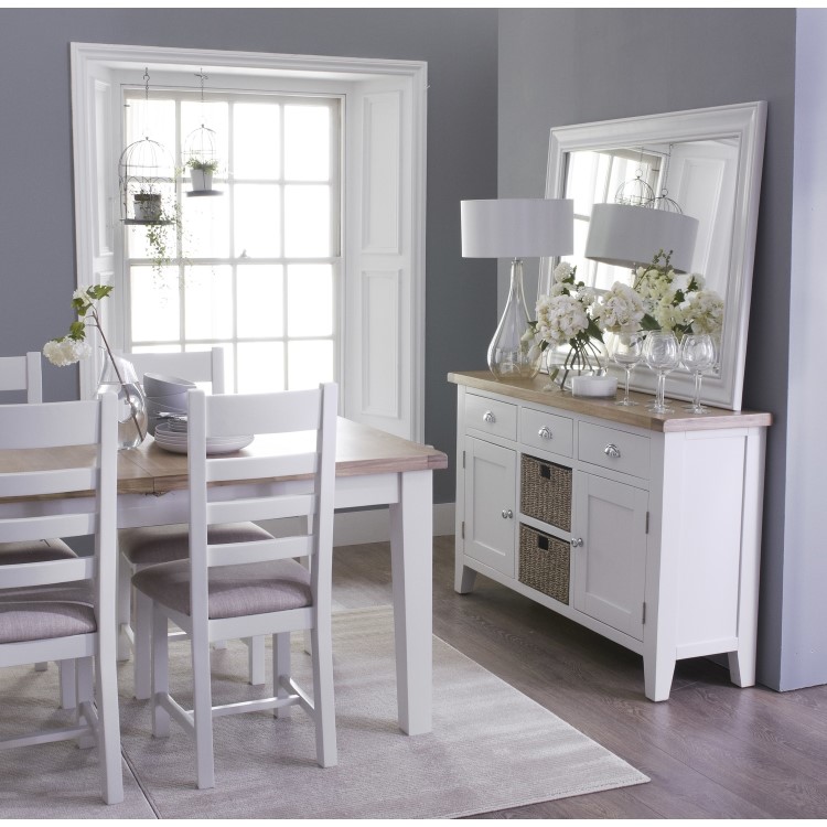 Grasmere Large Sideboard with Baskets in White