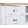 Grasmere Large White TV Unit with Oak Top - TV's up to 65"