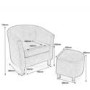 Silver Crushed Velvet Tub Chair and Footstool Set