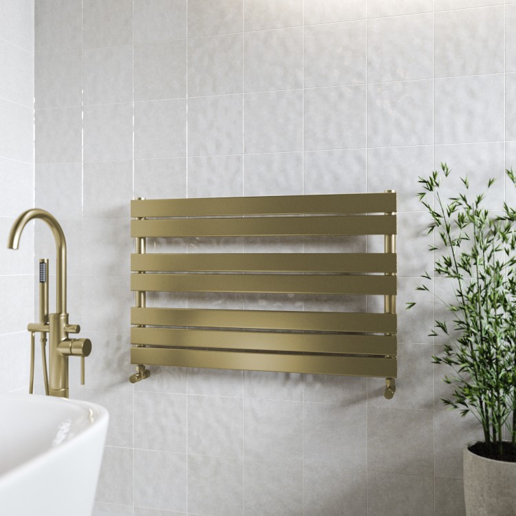 Brass Horizontal Towel Radiator 600 x 1000mm - Tundra