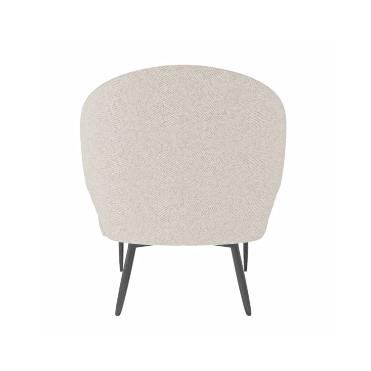 ONLY OPENED - Beige Fabric Armchair with Black Metal Legs - Tyler