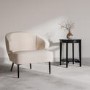 Beige Fabric Accent Chair with Metal Legs - Tyler
