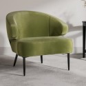 TYL002 Olive Velvet Accent Chair with Black Metal Legs - Tyler
