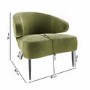 Olive Velvet Accent Chair with Black Metal Legs - Tyler