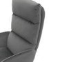 Grey Velvet Swivel Lounge Chair with Footstool - Tyra