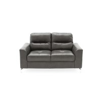 Tanaro Grey Leather Sofa - Seats 2 
