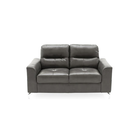 Tanaro Grey Leather Sofa - Seats 2 