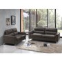 Tanaro Grey Leather Sofa - Seats 2 