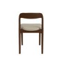 Set of 2 Beige Upholstered Dining Chairs with Walnut Solid Wood Frame - Uma