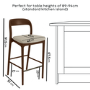 Beige Upholstered Kitchen Stool with Walnut Solid Wood Frame - Uma