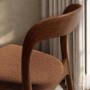 Set of 2 Rust Upholstered Dining Chairs with Walnut Solid Wood Frame - Uma