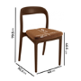 Set of 2 Rust Upholstered Dining Chairs with Walnut Solid Wood Frame - Uma