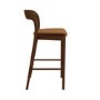Rust Upholstered Kitchen Stool with Walnut Solid Wood Frame - Uma