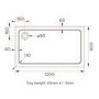 1200x900mm Rectangular Shower Tray - White Acrylic Stone Resin - Pearl