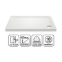 1500x800mm Rectangular Shower Tray - White Stone Resin - Pearl