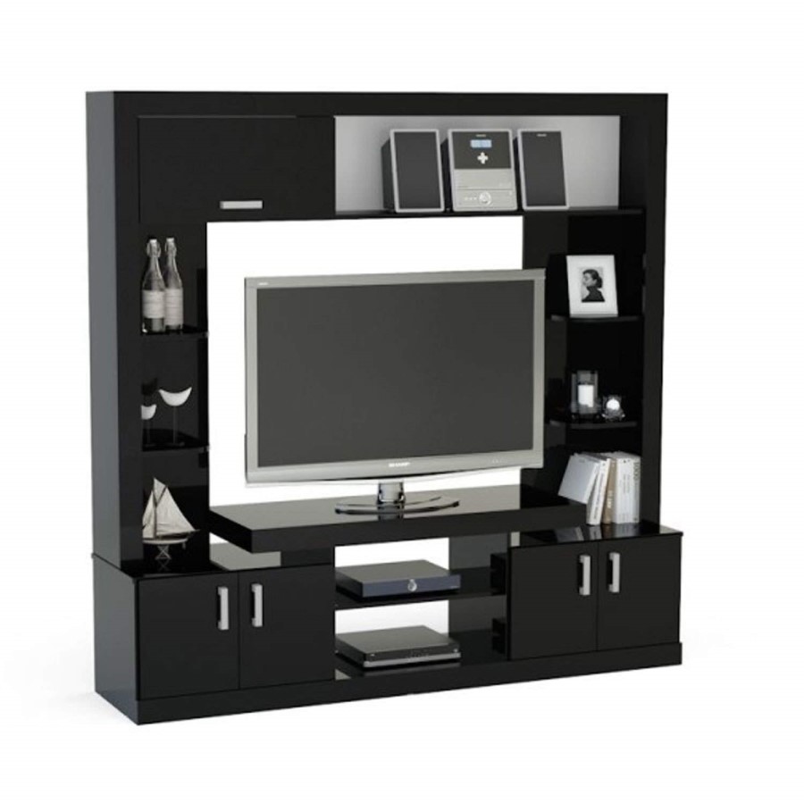 Birlea Uno Modern Entertainment TV Unit Stand - Black Gloss