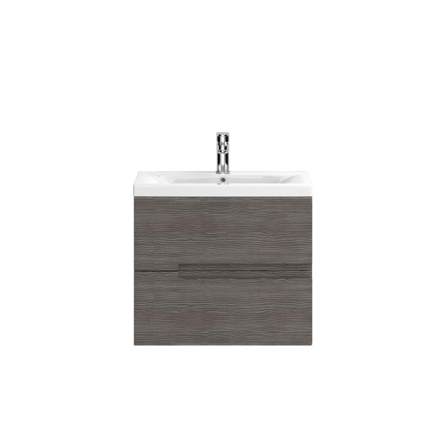 Hudson Reed Grey Wall Hung Bathroom Cabinet & Basin - W605 x H518mm