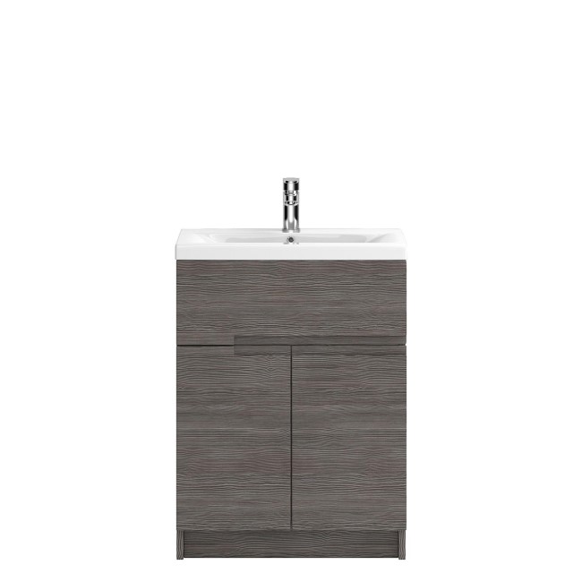 Hudson Reed Grey Floor Standing Bathroom Cabinet & Basin - W615 x H850mm