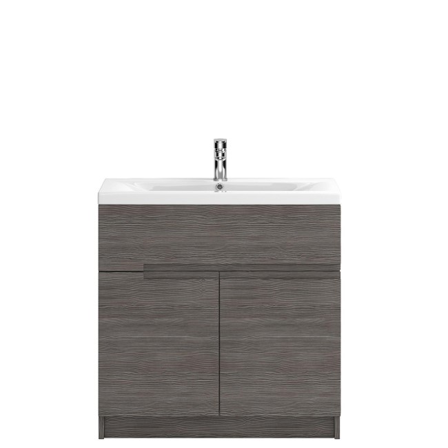 Hudson Reed Grey Floor Standing Bathroom Cabinet & Basin - W805 x H828mm