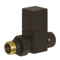 Square Straight Radiator Valves Black- For Pipework Which Comes From The Floor Square Straight Radiator Valves Black- For Pipework Which Comes From The Floor