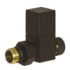 Square Straight Radiator Valves Black- For Pipework Which Comes From The Floor