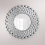 GRADE A1 - Round Wall Mirror in Brushed Steel With Woven Effect By Valentina