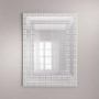 Rectangle Silver Wall Mirror With Cubic Design By Valentina