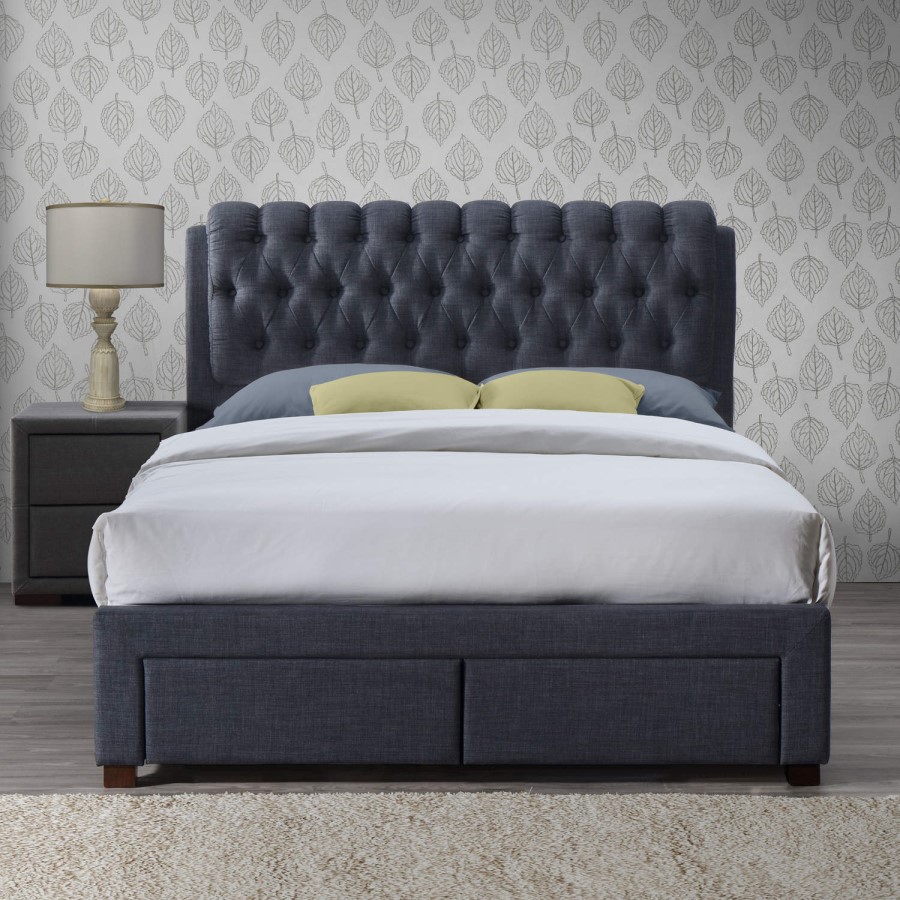 Birlea Valentino 2 Drawer King Size Bed Charcoal
