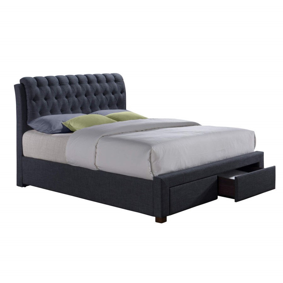 Birlea Valentino 2 Drawer King Size Bed Charcoal