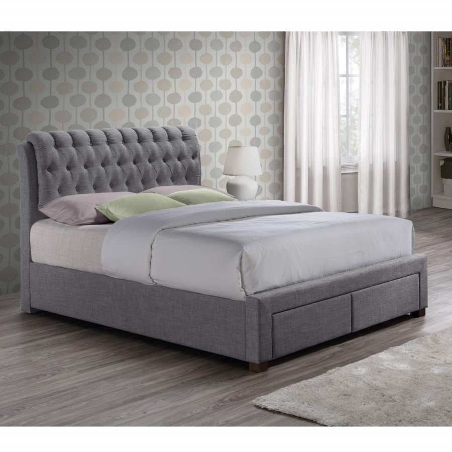 GRADE A1 - Birlea Valentino 2 Drawer King Size Bed Grey