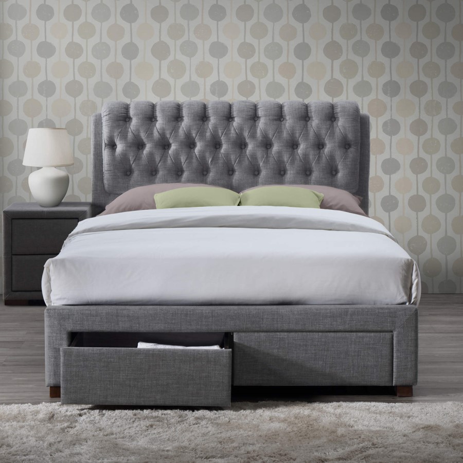 GRADE A1 - Birlea Valentino 2 Drawer King Size Bed Grey
