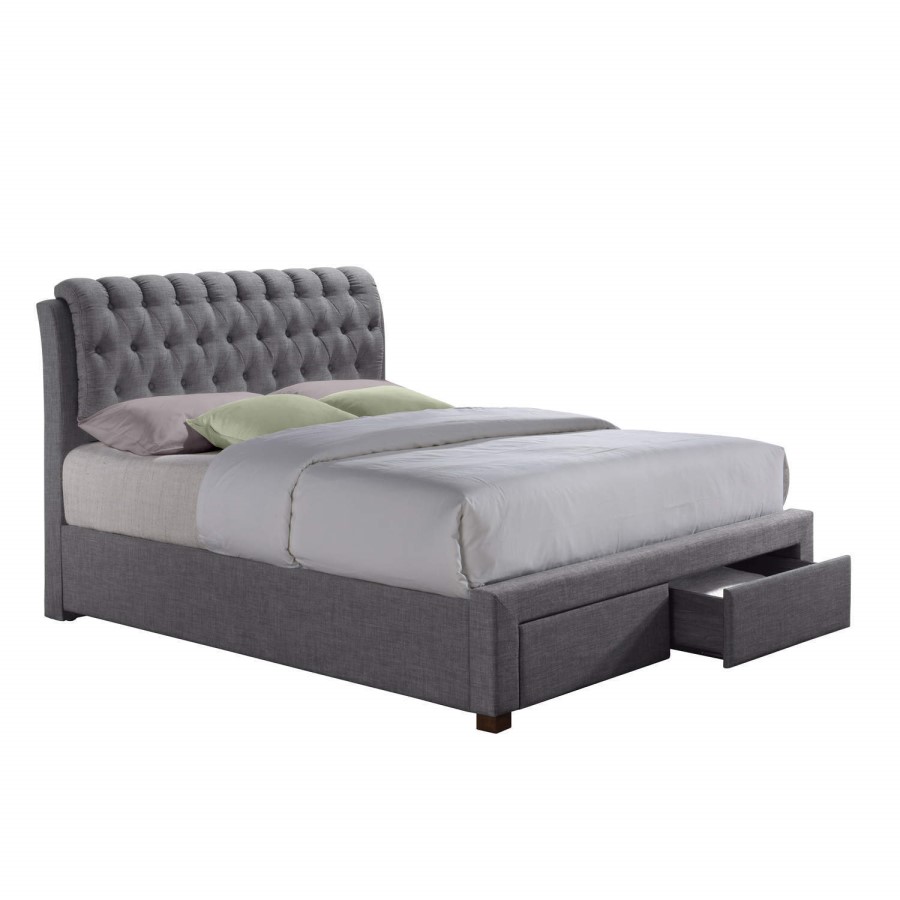 GRADE A1 - Birlea Valentino 2 Drawer King Size Bed Grey